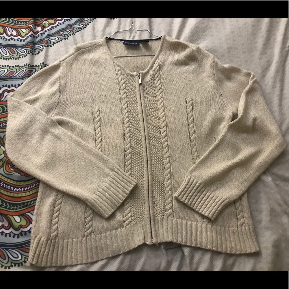 LIZ CLAIBORNE Zip-Up Sweater